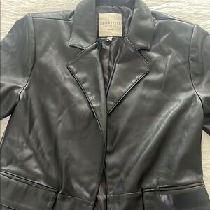 Bagatelle Black Leather Jacket Tailored Fit Professional Style